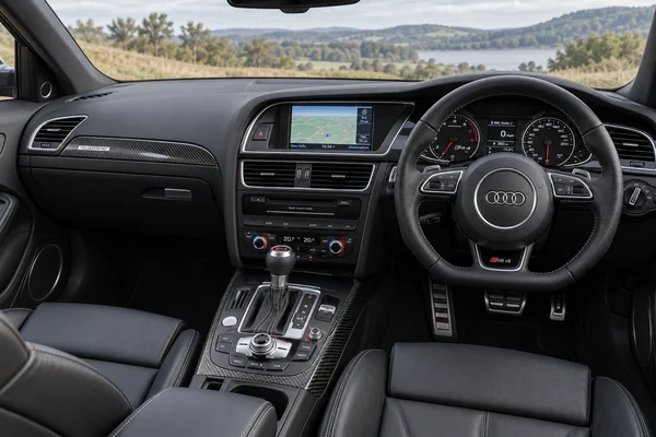 Audi RS4 Avant B8 dashboard — right-hand-drive cabin example