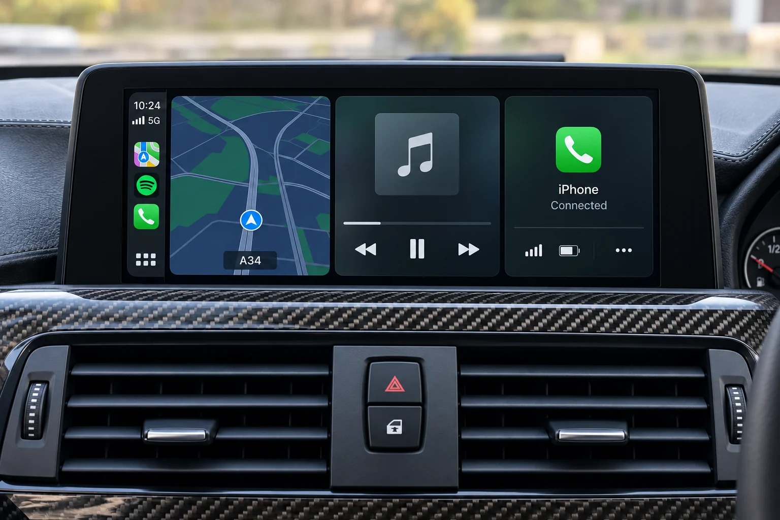 BMW M3 F80 retained-screen phone integration